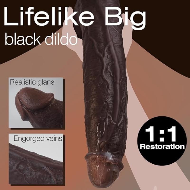 11 Inch Realistic BBC Dildo – Skin-Like Silicone, Strong Suction Cup, Extra Thick for Deep Pleasure